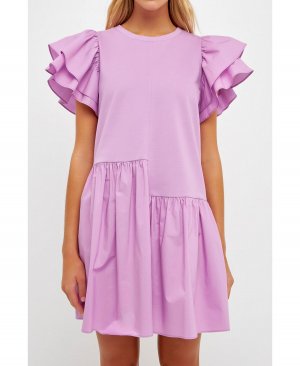 Женское мини-платье с многослойными оборками English Factory