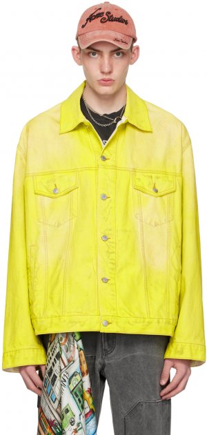 Желтая джинсовая куртка оверсайз , цвет Neon yellow Acne Studios
