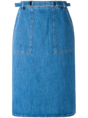 Джинсовая юбка Mih Jeans. Цвет: синий