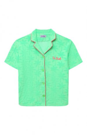 Хлопковая блузка MC2 Saint Barth. Цвет: зелёный
