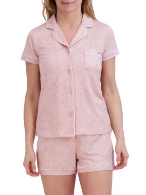 Пижамный комплект из 2 предметов трикотажного топа и шорт , цвет Almond Pink Tahari