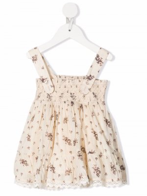 Платье без рукавов с цветочным принтом ByTimo Kids. Цвет: бежевый