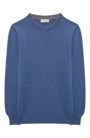 Кашемировый пуловер Brunello Cucinelli. Цвет: синий