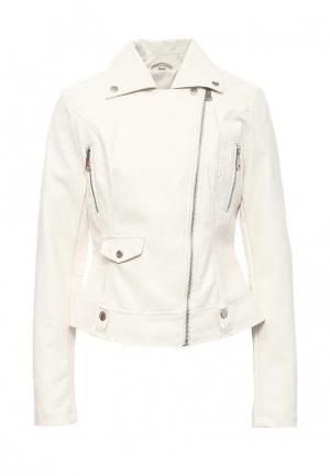 Куртка кожаная B.Style. Цвет: белый