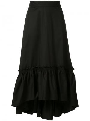 Асимметричная плиссированная юбка Trina Turk. Цвет: чёрный