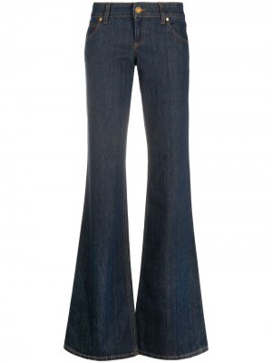 Расклешенные джинсы со стразами Gucci. Цвет: синий