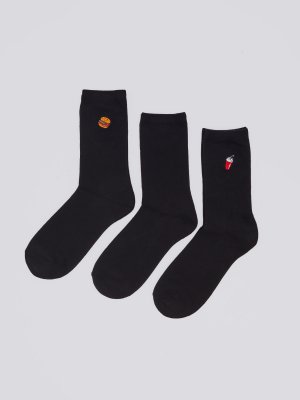 Набор носков (3 пары в комплекте) zolla. Цвет: черный