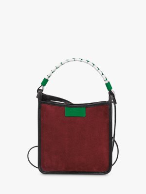 Маленькая сумка через плечо Le Foulonné из нубука , красное дерево Longchamp