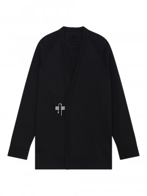 Кардиган из шерсти и шелка с пряжкой U-образного замка , черный Givenchy