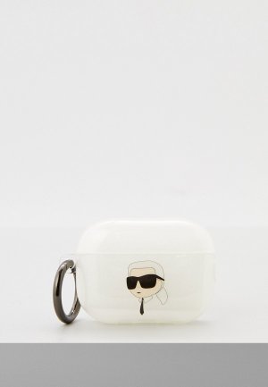 Чехол для наушников Karl Lagerfeld Airpods Pro 2 силиконовый TPU. Цвет: белый