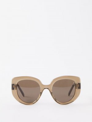 Большие круглые солнцезащитные очки из ацетата «кошачий глаз» LOEWE, коричневый Loewe