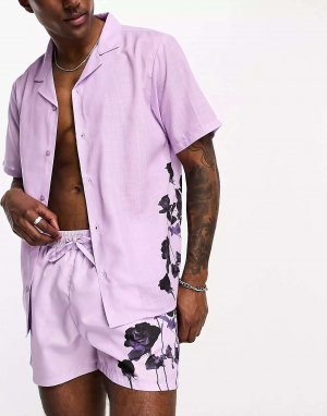 Пляжная рубашка Bolongaro Trevor фиолетового оттенка розового цвета