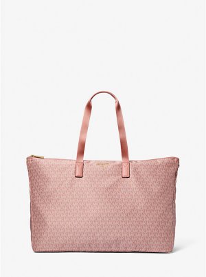 Большая тканая сумка с фирменным логотипом Jet Set Travel , розовый Michael Kors