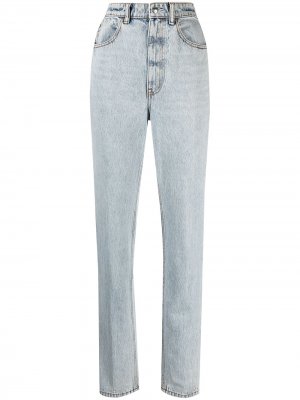 Прямые джинсы с завышенной талией и лампасами Alexander Wang. Цвет: синий