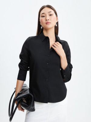 Блузка из хлопка Zarina. Цвет: черный