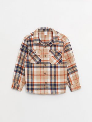 Клетчатая куртка-рубашка-рубашка для мальчика-лесоруба с длинными рукавами мальчика LCW baby