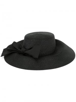 Плетеная шляпа с бантом Paule Ka. Цвет: черный