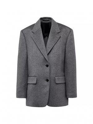 Однобортный кашемировый пиджак , серый Prada