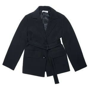 Удлиненный черный школьный пиджак для девочки Leya.me. Цвет: черный