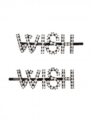 Комплект из двух невидимок Wish с кристаллами Ashley Williams. Цвет: metalic