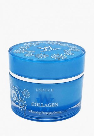 Крем для лица Enough W Collagen Whitening Essential Cream осветляющий с коллагеном, 50 г. Цвет: голубой