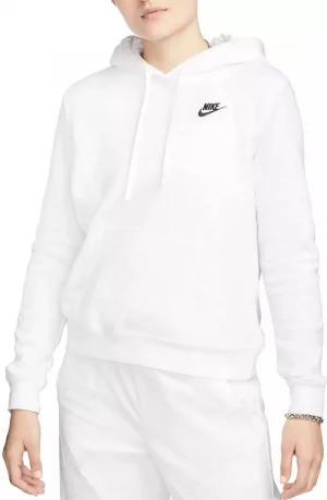 Женский флисовый пуловер с капюшоном Sportswear Club, белый Nike