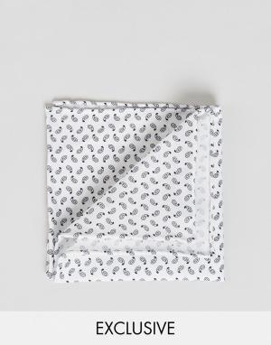 Платок для нагрудного кармана с мелким геометрическим принтом Noak. Цвет: белый