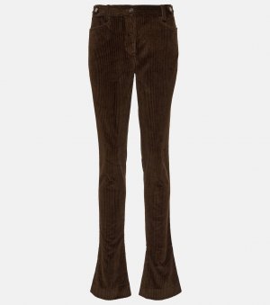 Вельветовые расклешенные брюки с низкой посадкой , коричневый Dolce&Gabbana