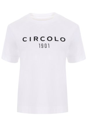 Футболка хлопковая с логотипом CIRCOLO 1901