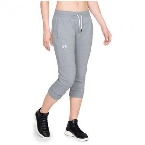 Брюки Slim leg Fleece Crop Женщины 1320610-035 XS Under Armour. Цвет: серый