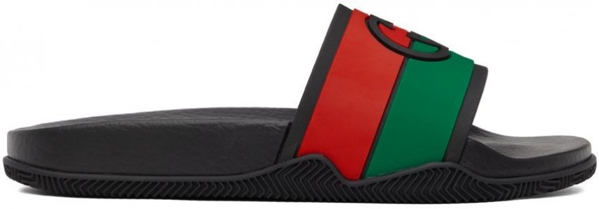 Черные сандалии-слипоны с логотипом Interlocking G Gucci