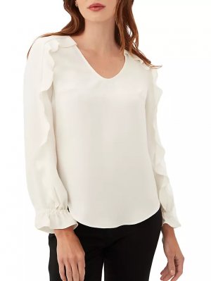 Блузка с длинными рукавами и оборками «Сова» , цвет white wash Trina Turk