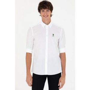 Рубашка , размер 3XL, зеленый U.S. POLO ASSN.. Цвет: белый/белый-зеленый