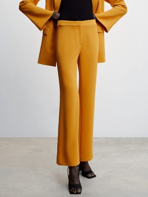 Укороченные брюки Tailored, желтые Mango