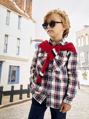 Клетчатая рубашка для мальчика с длинными рукавами SOUTHBLUE, красный плед Southblue