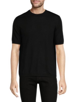 Классическая футболка с воротником из мериносовой шерсти , черный Bruno Magli