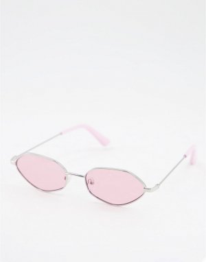 Солнцезащитные очки в розовой ромбовидной оправе -Розовый цвет Skinnydip