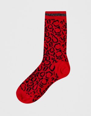 Носки с леопардовым принтом Hani-Красный Gestuz