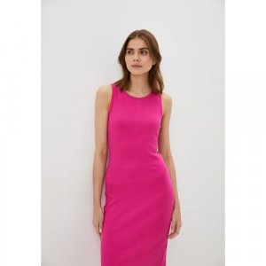 Платье-лапша, хлопок, повседневное, прилегающее, миди, размер 44, розовый Liza Volkova. Цвет: розовый