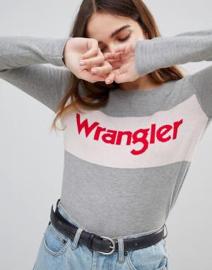Джемпер с логотипом Wrangler. Цвет: серый