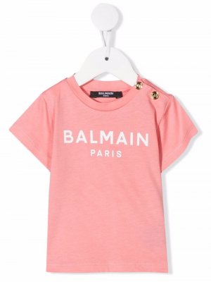 Logo-print T-shirts Balmain Kids. Цвет: розовый