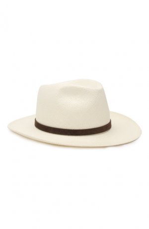 Соломенная шляпа Brioni. Цвет: светло-бежевый