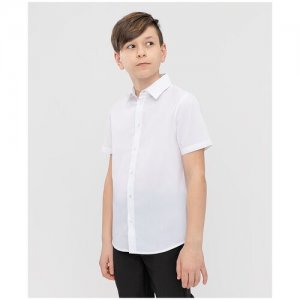 Школьная рубашка , размер 134, белый Button Blue. Цвет: белый