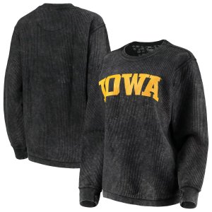 Женский свитшот Pressbox Black Iowa Hawkeyes с удобным шнурком в винтажном стиле, базовый пуловер аркой Unbranded