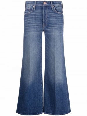 Широкие джинсы с эффектом потертости MOTHER. Цвет: синий