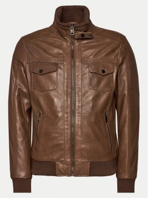 Кожаная куртка стандартного кроя Serge Pariente, коричневый PARIENTE