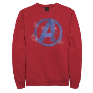 Мужской флисовый пуловер с графическим рисунком «Мстители: Финал», окрашенный распылением символом Мстителя Marvel