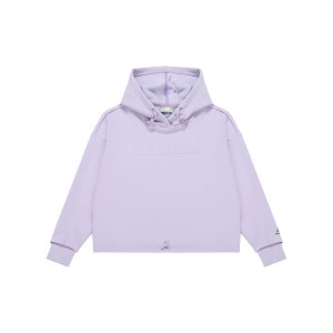 Casual Solid Color Pullover Hoodie Loose Fit Autumn-Winter Sweatshirt Women Tops Light-Purple 5CC39742-DV New Balance