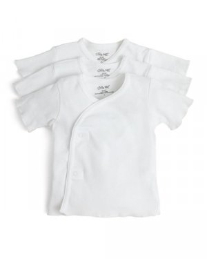Рубашка унисекс с боковой кнопкой, упаковка из 3 шт. — для малышей , цвет White Little Me