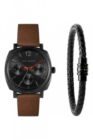 Подарочный набор кварцевых часов и кожаного браслета BKGFW2221 , черный Ted Baker